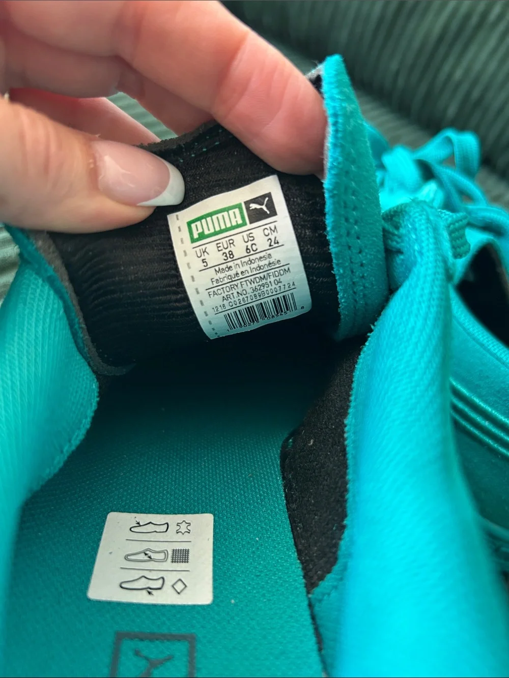 Puma Teal Suede Low-Top Sneakers
